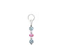 BELLASIX ® zipper pendant AR10 or handbag charm w. SWAROVSKI ® crystals in rose and crystal with aquamarine, total length approx. 4.5 cm