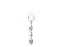 BELLASIX ® zipper pendant AR11 or handbag charm w. SWAROVSKI ® crystals in crystal and aquamarine, total length approx. 4.5 cm