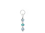 BELLASIX ® zipper pendant AR12 or handbag charm w. SWAROVSKI ® crystals in blue and crystal with aquamarine, total length approx. 4.5 cm