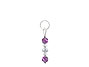 BELLASIX ® zipper pendant AR13 or handbag charm w. SWAROVSKI ® crystals in crystal with amethyst, total length approx. 4.5 cm