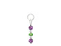 BELLASIX ® zipper pendant AR15 or handbag charm w. SWAROVSKI ® crystals in green and crystal with amethyst, total length approx. 4.5 cm