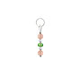 BELLASIX ® zipper pendant AR18 or handbag charm w. SWAROVSKI ® crystals in green and crystal with rose quartz, total length approx. 4.5 cm