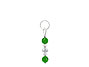 BELLASIX ® zipper pendant AR21 or handbag charm w. SWAROVSKI ® crystals in crystal with jade, total length approx. 4.5 cm