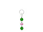 BELLASIX ® zipper pendant AR22 or handbag charm w. SWAROVSKI ® crystals in rose and crystal with jade, total length approx. 4.5 cm