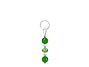 BELLASIX ® zipper pendant AR23 or handbag charm w. SWAROVSKI ® crystals in green and crystal with jade, total length approx. 4.5 cm