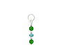 BELLASIX ® zipper pendant AR24 or handbag charm w. SWAROVSKI ® crystals in blue and crystal with jade, total length approx. 4.5 cm