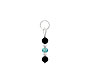 BELLASIX ® zipper pendant AR25 or handbag charm w. SWAROVSKI ® crystals in blue and crystal with onyx, total length approx. 4.5 cm