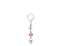 BELLASIX ® zipper pendant AR30 or handbag charm w. SWAROVSKI ® crystals in rose and crystal with shell pearls, total length approx. 4.5 cm