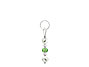 BELLASIX ® zipper pendant AR31 or handbag charm w. SWAROVSKI ® crystals in green and crystal with shell pearls, total length approx. 4.5 cm