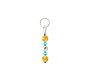 BELLASIX ® zipper pendant AR33 or handbag charm w. SWAROVSKI ® crystals in blue with shell pearls and citrine, total length approx. 4.5 cm