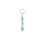 BELLASIX ® zipper pendant AR35 or handbag charm w. SWAROVSKI ® crystals in blue with shell pearls and aquamarine, total length approx. 4.5 cm