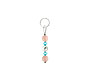 BELLASIX ® zipper pendant AR36 or handbag charm w. SWAROVSKI ® crystals in blue with shell pearls and rose quartz, total length approx. 4.5 cm