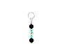 BELLASIX ® zipper pendant AR38 or handbag charm w. SWAROVSKI ® crystals in blue with shell pearls and onyx, total length approx. 4.5 cm