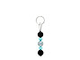 BELLASIX ® zipper pendant AR43 or handbag charm w. SWAROVSKI ® crystals in blue with aquamarine and onyx, total length approx. 4.5 cm