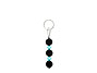 BELLASIX ® zipper pendant AR44 or handbag charm w. SWAROVSKI ® crystals in blue with onyx, total length approx. 4.5 cm