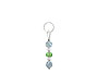 BELLASIX ® zipper pendant AR9 or handbag charm w. SWAROVSKI ® crystals in green and crystal with aquamarine, total length approx. 4.5 cm