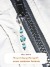 BELLASIX ® Reißverschlussanhänger AR40  bzw. Handtaschenanhänger m. SWAROVSKI ® Kristallen in blau mit Amethyst und Onyx, Länge gesamt ca. 4,5 cm