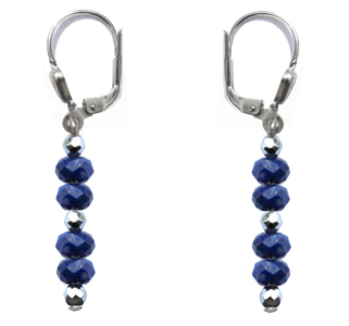 BELLASIX ® 16491-O earrings, 925 silver / lobster clasp, lapis lazuli, hematine