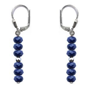 BELLASIX ® 16492-O earrings, 925 silver / lobster clasp, lapis lazuli, hematine