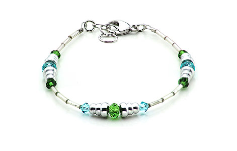 SWAROVSKI (R) crystals in combination with: BELLASIX (R) 1718-A  bracelet blue green 925 silver clasp