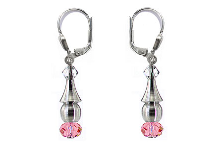 SWAROVSKI (R) crystals in combination with: BELLASIX (R) 1719-O3 earrings rose 925 silver clasp