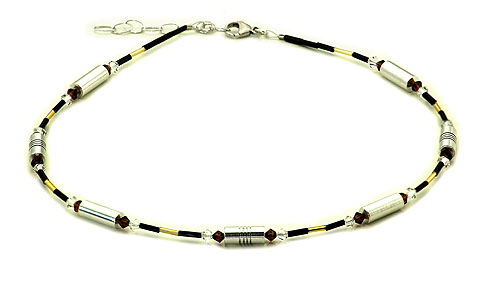 SWAROVSKI (R) crystals in combination with: BELLASIX (R) 1721-K necklace brown black gold-coloured 925 silver clasp