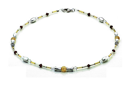 SWAROVSKI (R) Kristalle in Kombination mit: BELLASIX (R) 1724-K Halskette Citrin (gelber Quarz) 925 Silber/Verschluss