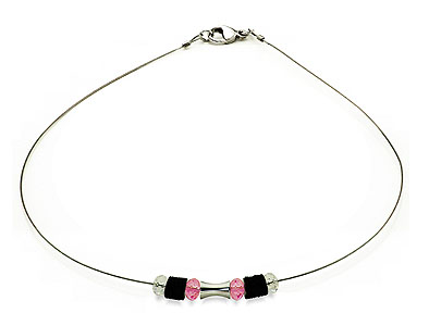 SWAROVSKI (R) crystals in combination with: BELLASIX (R) 1731-K necklace 925 silver clasp rose wedding jewellery collier