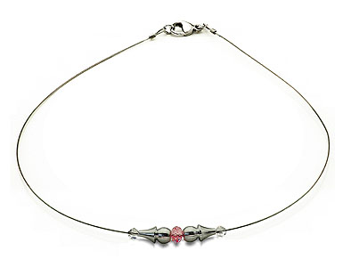 SWAROVSKI (R) Kristalle in Kombination mit: BELLASIX (R) 1735-K Halskette 925 Silber/Verschluss Hochzeitsschmuck Brautschmuck Collier rose rosa