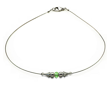 SWAROVSKI (R) Kristalle in Kombination mit: BELLASIX (R) 1737-K Halskette 925 Silber/Verschluss Hochzeitsschmuck Brautschmuck Collier grün