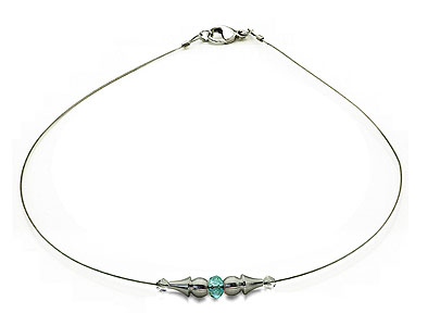 SWAROVSKI (R) Kristalle in Kombination mit: BELLASIX (R) 1738-K Halskette blau 925 Silber/Verschluss Hochzeitsschmuck Brautschmuck Collier