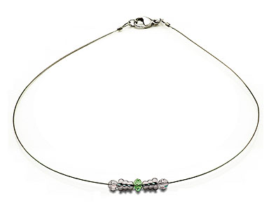 SWAROVSKI (R) crystals in combination with: BELLASIX (R) 1744-K necklace green 925 silver clasp wedding jewellery manufactured handwork