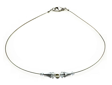 SWAROVSKI (R) Kristalle in Kombination mit: BELLASIX (R) 1747-K Halskette 925 Silber/Verschluss Muschelkern-Perle Brautschmuck