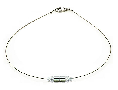 SWAROVSKI (R) crystals in combination with: BELLASIX (R) 1750-K necklace 925 silver clasp wedding jewellery
