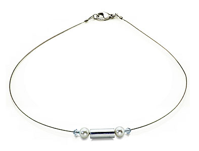 SWAROVSKI (R) Kristalle in Kombination mit: BELLASIX (R) 1752-K Halskette Muschelkern-Perle Brautschmuck 925 Silber/Verschluss