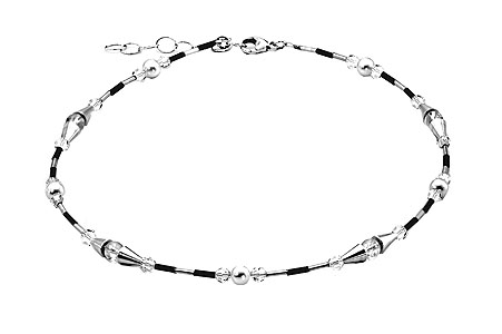 SWAROVSKI (R) Kristalle in Kombination mit: BELLASIX (R) 1761-K Halskette Bergkristalle Muschelkern-Perle 925 Silber/Verschluss