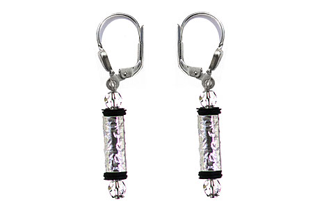 SWAROVSKI (R) crystals in combination with: BELLASIX (R) 1762-O1 earrings hand-engraved 925 silver clasp manufactured handwork