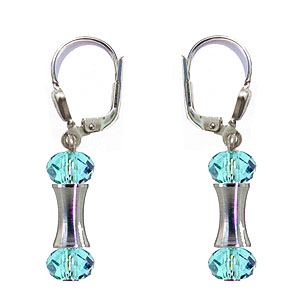 SWAROVSKI (R) crystals in combination with: BELLASIX (R) 1764-O earrings blue 925 silver clasp