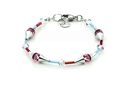 SWAROVSKI (R) crystals in combination with: BELLASIX (R) 1765-A bracelet rose blue 925 silver clasp