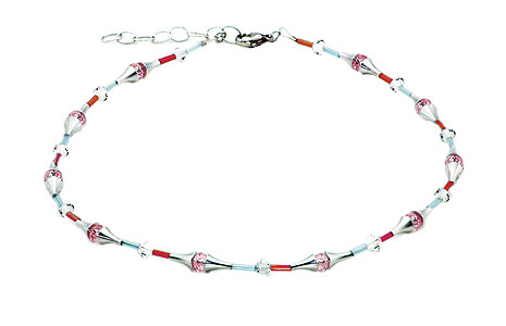 SWAROVSKI (R) crystals in combination with: BELLASIX (R) 1765-K necklace rose blue 925 silver clasp