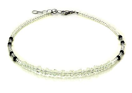 SWAROVSKI (R) Kristalle in Kombination mit: BELLASIX (R) 1768-K Halskette Onyx 925 Silber/Verschluss Heirat Hochzeit Brautschmuck Collier
