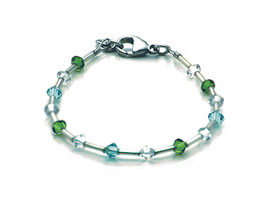 SWAROVSKI (R) crystals in combination with: BELLASIX (R) 1771-A bracelet green blue 925 silver clasp