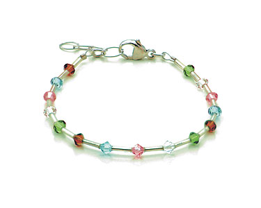 SWAROVSKI (R) crystals in combination with: BELLASIX (R) 1773-A bracelet brown blue rose crystal-coloured green 925 silver clasp