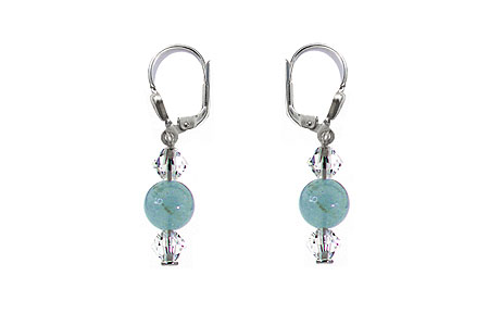 SWAROVSKI (R) crystals in combination with: BELLASIX (R) 1776-O3 earrings aquamarine 925 silver clasp