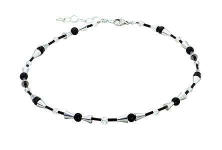 SWAROVSKI (R) Kristalle in Kombination mit: BELLASIX (R) 1780-K Halskette Onyx 925 Silber/Verschluss