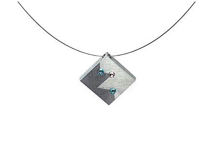 SWAROVSKI (R) Kristalle in Kombination mit: BELLASIX (R) 1788-K Halskette blau 925 Silber/Verschluss Heirat Hochzeit Brautschmuck Collier Manufaktur handgefertigt