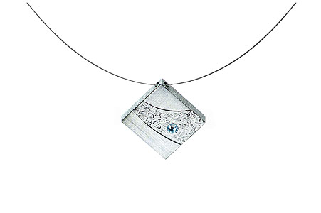 SWAROVSKI (R) crystals in combination with: BELLASIX (R) 1791-K necklace blue 925 silver clasp wedding jewellery collier hand-engraved