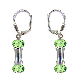 SWAROVSKI (R) crystals in combination with: BELLASIX (R) 1797-O earrings green 925 silver clasp