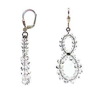 SWAROVSKI (R) crystals in combination with: BELLASIX (R) 1806-O earrings 925 silver clasp wedding jewellery