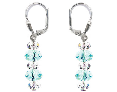 SWAROVSKI (R) crystals in combination with: BELLASIX (R) 1807-O1 earrings blue 925 silver clasp